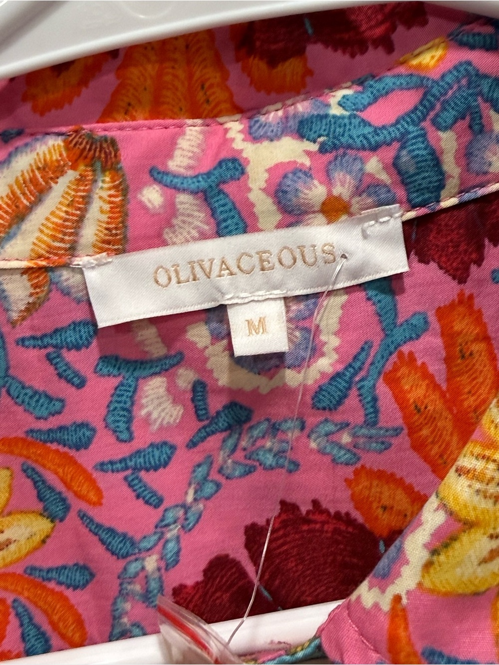 NWT Olivaceous Pink Puff Sleeve Blouse Relaxed Fit - Picture 2 of 5